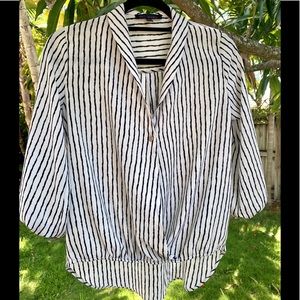 Black and white blouse